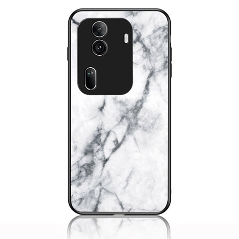 Funda Bumper Silicona Gel Espejo Patron de Moda Carcasa para Oppo Reno11 Pro 5G Blanco