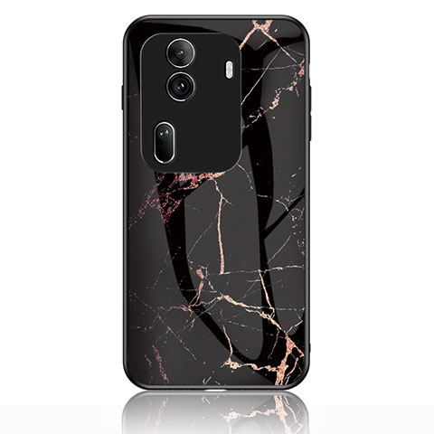 Funda Bumper Silicona Gel Espejo Patron de Moda Carcasa para Oppo Reno11 Pro 5G Oro y Negro