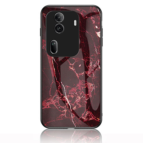 Funda Bumper Silicona Gel Espejo Patron de Moda Carcasa para Oppo Reno11 Pro 5G Rojo