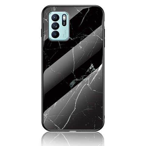 Funda Bumper Silicona Gel Espejo Patron de Moda Carcasa para Oppo Reno6 Z 5G Negro