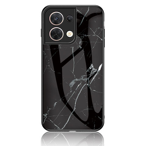 Funda Bumper Silicona Gel Espejo Patron de Moda Carcasa para Oppo Reno8 5G Negro