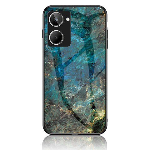 Funda Bumper Silicona Gel Espejo Patron de Moda Carcasa para Realme 10 Pro 5G Azul