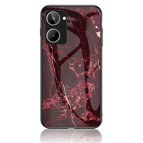 Funda Bumper Silicona Gel Espejo Patron de Moda Carcasa para Realme 10 Pro 5G Rojo