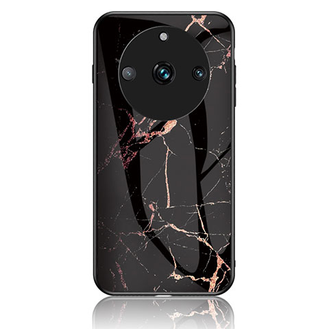 Funda Bumper Silicona Gel Espejo Patron de Moda Carcasa para Realme 11 Pro 5G Oro y Negro