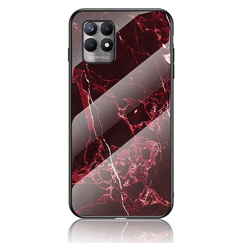 Funda Bumper Silicona Gel Espejo Patron de Moda Carcasa para Realme 8i Rojo