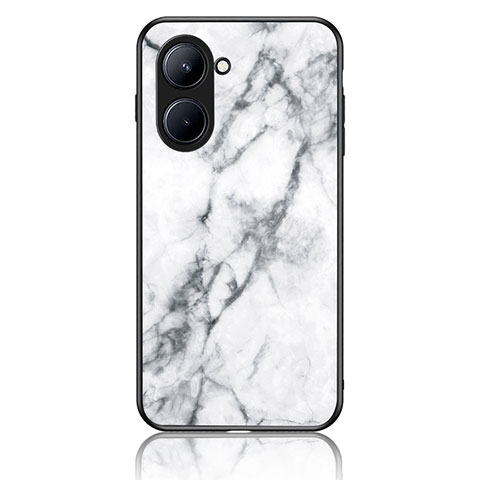 Funda Bumper Silicona Gel Espejo Patron de Moda Carcasa para Realme C33 (2023) Blanco