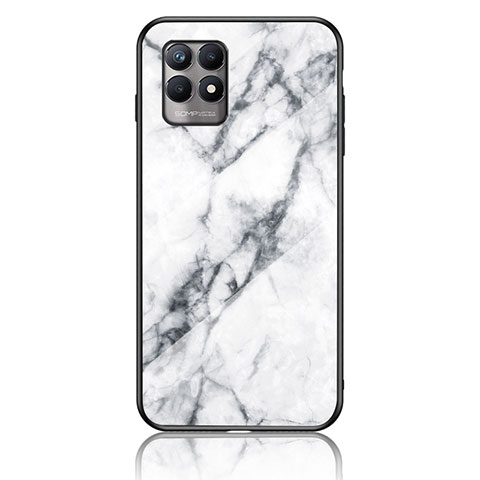 Funda Bumper Silicona Gel Espejo Patron de Moda Carcasa para Realme Narzo 50 4G Blanco