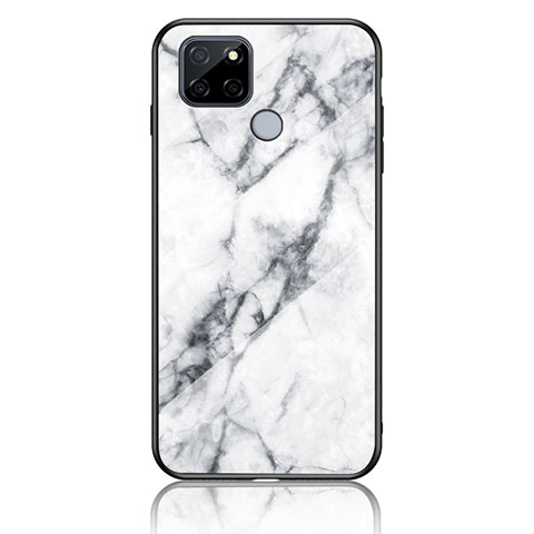 Funda Bumper Silicona Gel Espejo Patron de Moda Carcasa para Realme V3 5G Blanco