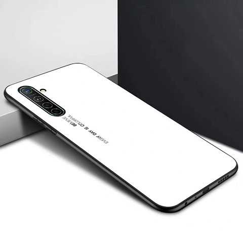 Funda Bumper Silicona Gel Espejo Patron de Moda Carcasa para Realme X2 Blanco