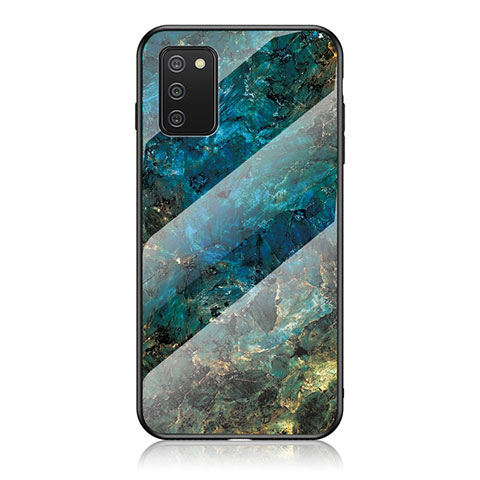 Funda Bumper Silicona Gel Espejo Patron de Moda Carcasa para Samsung Galaxy A03s Azul