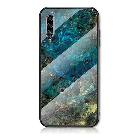 Funda Bumper Silicona Gel Espejo Patron de Moda Carcasa para Samsung Galaxy A30S Azul