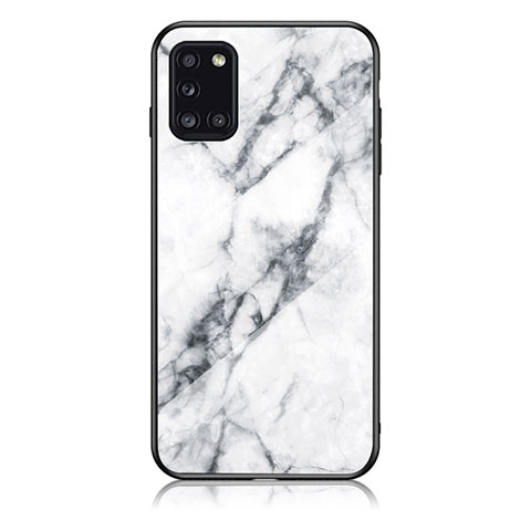 Funda Bumper Silicona Gel Espejo Patron de Moda Carcasa para Samsung Galaxy A31 Blanco