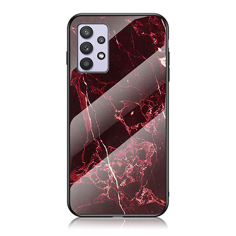 Funda Bumper Silicona Gel Espejo Patron de Moda Carcasa para Samsung Galaxy A32 4G Rojo