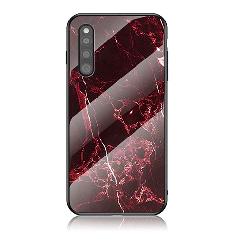 Funda Bumper Silicona Gel Espejo Patron de Moda Carcasa para Samsung Galaxy A41 SC-41A Rojo