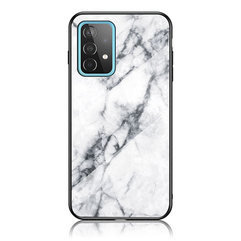 Funda Bumper Silicona Gel Espejo Patron de Moda Carcasa para Samsung Galaxy A52 5G Blanco