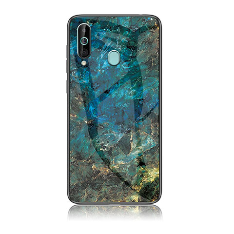 Funda Bumper Silicona Gel Espejo Patron de Moda Carcasa para Samsung Galaxy A60 Azul