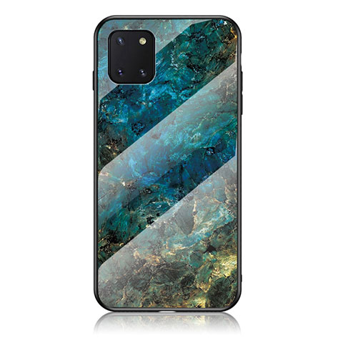 Funda Bumper Silicona Gel Espejo Patron de Moda Carcasa para Samsung Galaxy A81 Azul