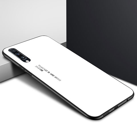 Funda Bumper Silicona Gel Espejo Patron de Moda Carcasa para Samsung Galaxy A90 5G Blanco