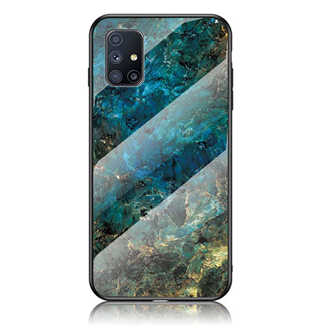 Funda Bumper Silicona Gel Espejo Patron de Moda Carcasa para Samsung Galaxy M51 Azul