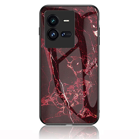 Funda Bumper Silicona Gel Espejo Patron de Moda Carcasa para Vivo iQOO 10 Pro 5G Rojo