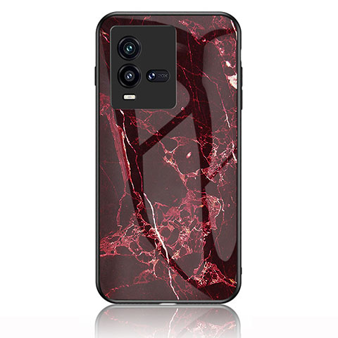 Funda Bumper Silicona Gel Espejo Patron de Moda Carcasa para Vivo iQOO 9T 5G Rojo