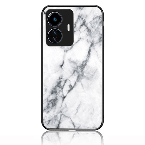 Funda Bumper Silicona Gel Espejo Patron de Moda Carcasa para Vivo iQOO Z6 Lite 5G Blanco