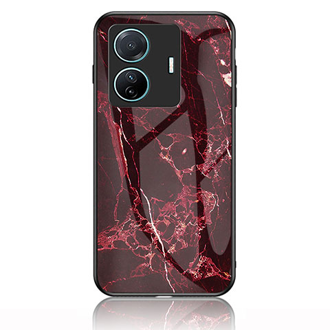 Funda Bumper Silicona Gel Espejo Patron de Moda Carcasa para Vivo iQOO Z6 Pro 5G Rojo