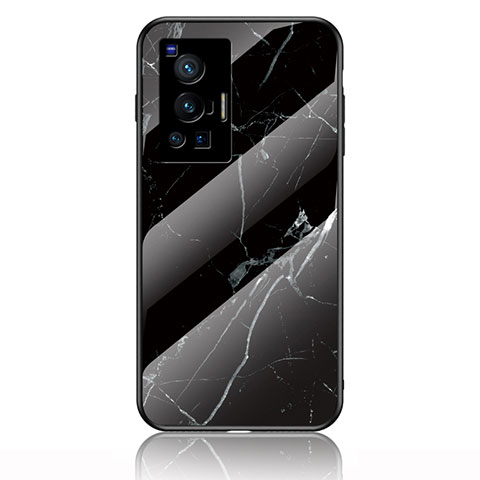 Funda Bumper Silicona Gel Espejo Patron de Moda Carcasa para Vivo X70 Pro 5G Negro