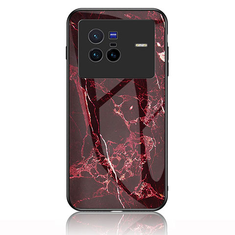 Funda Bumper Silicona Gel Espejo Patron de Moda Carcasa para Vivo X80 5G Rojo
