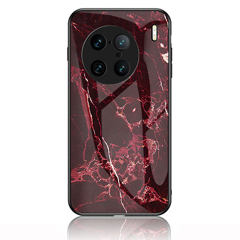 Funda Bumper Silicona Gel Espejo Patron de Moda Carcasa para Vivo X90 Pro+ Plus 5G Rojo