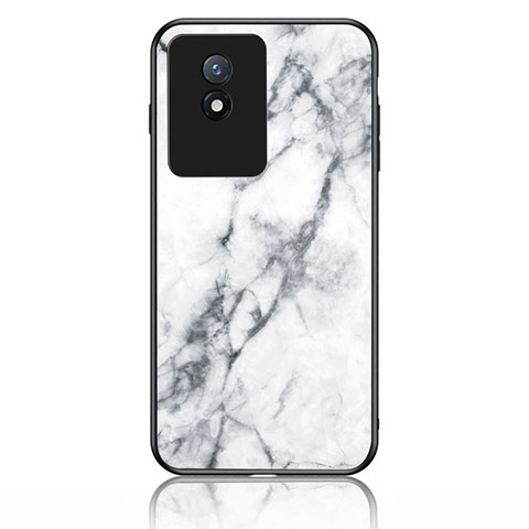 Funda Bumper Silicona Gel Espejo Patron de Moda Carcasa para Vivo Y02 Blanco