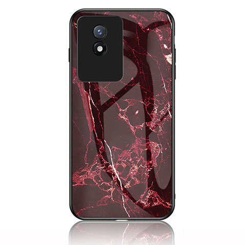 Funda Bumper Silicona Gel Espejo Patron de Moda Carcasa para Vivo Y02 Rojo