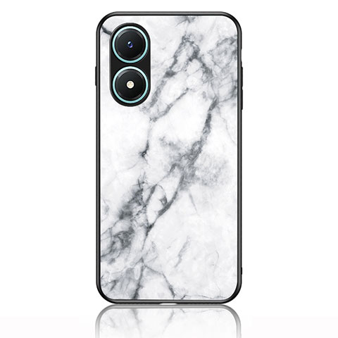 Funda Bumper Silicona Gel Espejo Patron de Moda Carcasa para Vivo Y02S Blanco