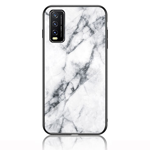 Funda Bumper Silicona Gel Espejo Patron de Moda Carcasa para Vivo Y11s Blanco