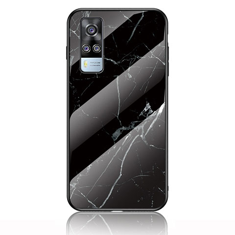 Funda Bumper Silicona Gel Espejo Patron de Moda Carcasa para Vivo Y31 (2021) Negro