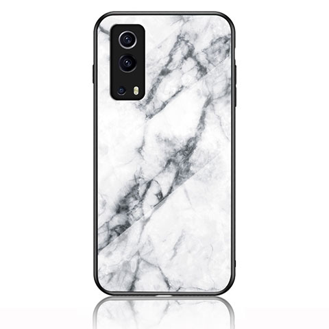 Funda Bumper Silicona Gel Espejo Patron de Moda Carcasa para Vivo Y52 5G Blanco