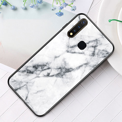 Funda Bumper Silicona Gel Espejo Patron de Moda Carcasa para Vivo Y5s Blanco