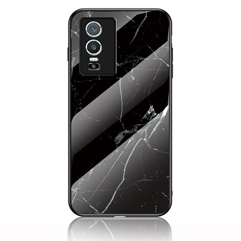 Funda Bumper Silicona Gel Espejo Patron de Moda Carcasa para Vivo Y74s 5G Negro