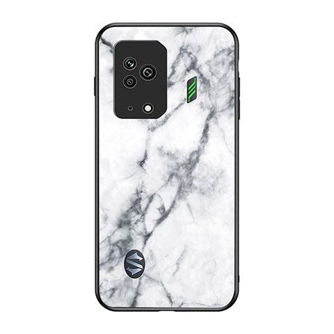 Funda Bumper Silicona Gel Espejo Patron de Moda Carcasa para Xiaomi Black Shark 5 5G Blanco