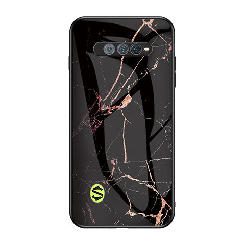 Funda Bumper Silicona Gel Espejo Patron de Moda Carcasa para Xiaomi Black Shark 5 RS 5G Oro y Negro