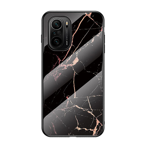 Funda Bumper Silicona Gel Espejo Patron de Moda Carcasa para Xiaomi Mi 11i 5G Oro y Negro