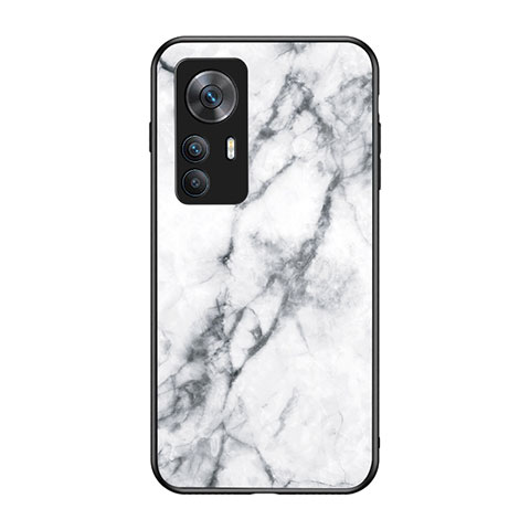 Funda Bumper Silicona Gel Espejo Patron de Moda Carcasa para Xiaomi Mi 12T Pro 5G Blanco