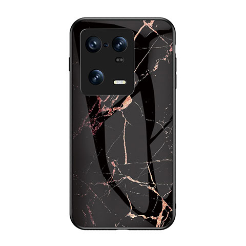 Funda Bumper Silicona Gel Espejo Patron de Moda Carcasa para Xiaomi Mi 13 Pro 5G Oro y Negro