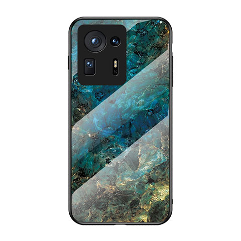 Funda Bumper Silicona Gel Espejo Patron de Moda Carcasa para Xiaomi Mi Mix 4 5G Azul