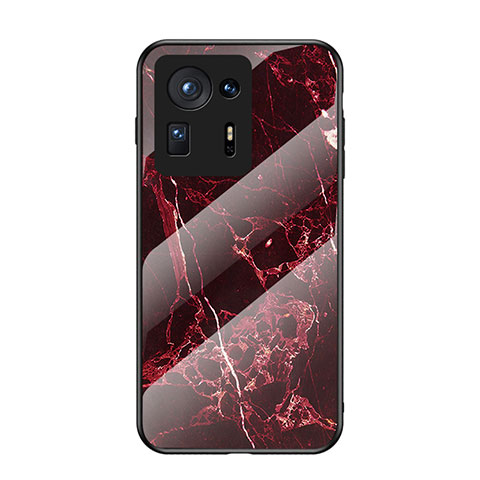 Funda Bumper Silicona Gel Espejo Patron de Moda Carcasa para Xiaomi Mi Mix 4 5G Rojo