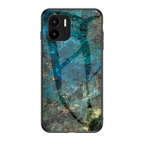 Funda Bumper Silicona Gel Espejo Patron de Moda Carcasa para Xiaomi Poco C51 Azul