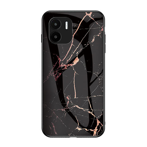 Funda Bumper Silicona Gel Espejo Patron de Moda Carcasa para Xiaomi Poco C51 Oro y Negro