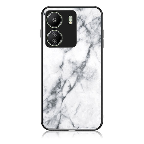 Funda Bumper Silicona Gel Espejo Patron de Moda Carcasa para Xiaomi Poco C65 Blanco