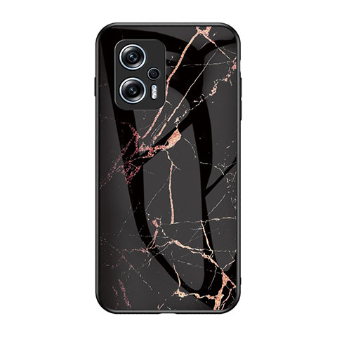 Funda Bumper Silicona Gel Espejo Patron de Moda Carcasa para Xiaomi Poco X4 GT 5G Oro y Negro