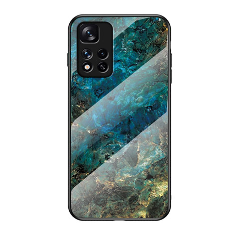 Funda Bumper Silicona Gel Espejo Patron de Moda Carcasa para Xiaomi Poco X4 NFC Azul